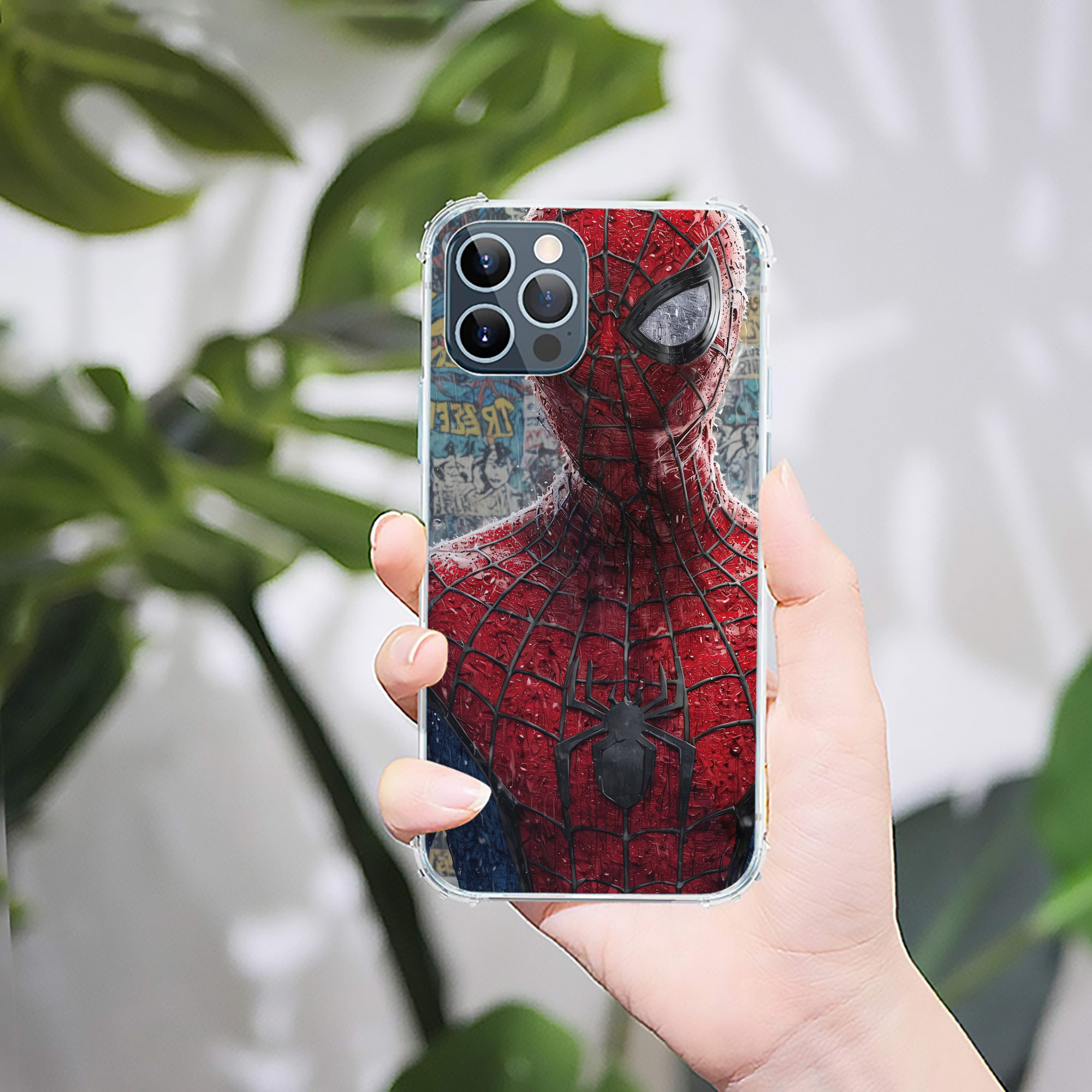 （画像用） Spider Man スパイダーマン 【iPhone 12シリーズ対応】透明スマホケース（クリアソフトケース）